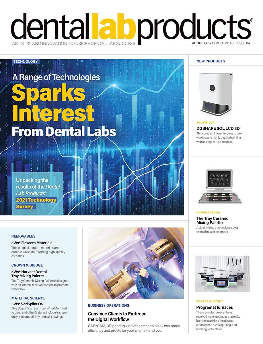 Dental Lab Products August 2021 issue cover